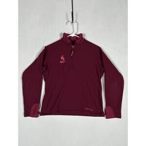 Marmot 1/4 Zip Fleece Pullover Womens Medium Red Hiking Long Sleeve Jackson Hole
